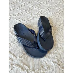 VIONIC Women's Pacific Cherine Navy Blue Leather Orthopedic Sandals Size 11